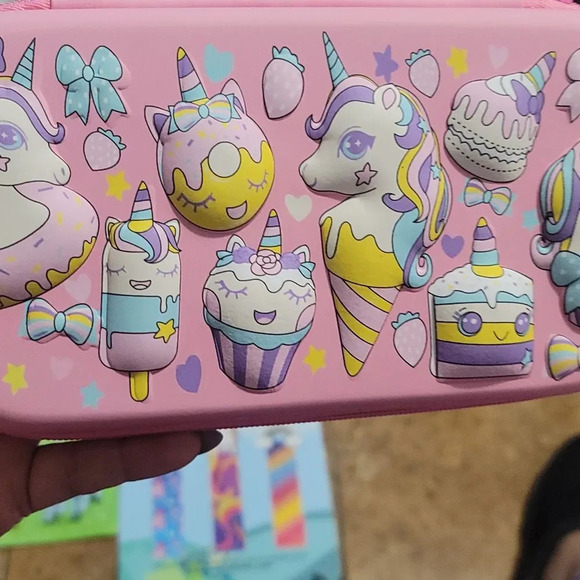 Unicorn Pegasus back to school bundle erasers folders activity book pencil case - Picture 3 of 8